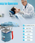 Pro Grade Dental Vacuum Forming Machine With Heavy Duty Vacuum Suction And Symmetrical Heating System For Precise Thermoformed Molds Steel Ball Precision Technology Blue, 90° cover