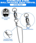 Upgraded Single Outrigger Rigging Kit All In One No Fuss With 400Lb Mono Line Release Clips Pulley Snap Swivels Crimps Ball Stops And Rings For Outrigger Setup stainless steel snap swivel 255lb test