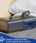 CPAP Silicone Protector Mat For Nightstand Waterproof Non Slip Pad Guards Against Water Spills Heat Damage Vibration And Scratches From Your CPAP Machine Dark Gray under machine near pillow