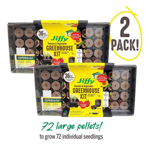 Tomato And Vegetable Seed Starter Tray Kit With 36 Cell 50mm Peat Pellets Two Pack Including Humidity Domes Bonus SUPERthrive