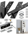 Heavy Duty 360 Degree Hidden Door Pivot Hinges Kit for Secret Doors and Bookcases, Ultra Durable Stainless Steel, Rustproof