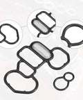 Solenoid Gasket Spool Valve Filter Screen Replacement Set For Honda Ridgeline And Compatible With Accord Odyssey Pilot Models From 1998 To 2014 Pack Of 2 Black Easy Install, showcasing various gasket shapes and filter screen close-up.
