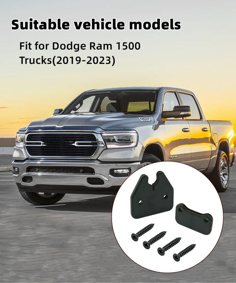 Dodge Ram 1500 Sun Visor Repair Kit Heavy Duty Clips Replacement with truck and clips shown, 2019-2023 suitable models