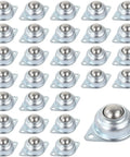 Heavy Duty 30 Piece 5/8 Inch Galvanized Steel Ball Transfer Units Offering 360 Degree Free Spin Smooth Operator Design on white background.