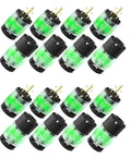 8 Piece Lighted Extension Cord End Replacements Set For NEMA 5-15P To NEMA 5-15R, 15 Amp 125 Volt, 2 Pole 3 Wire Grounding, Straight Blade, 360 Degree LED Power Indicator, DIY Friendly, UL Listed, Black