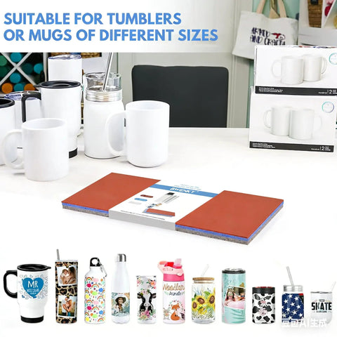 Dope Sublimation Tumbler Wraps For Mug Press And Heat Press Machines With Three Thickness Options silicone wraps next to mugs