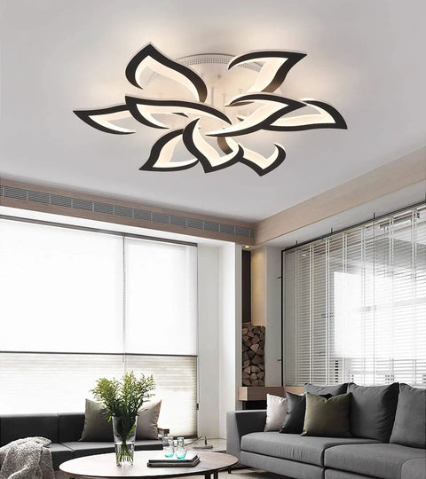 Modern Led Flush Mount Ceiling Light Fixture White With Remote Control Dimmable Four Ring Dope Design For Kitchen Dining Living Room And Bedroom 3000K To 6000K