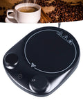Fast Heating Electric Mug Warmer Featuring Four Adjustable Heat Settings And Smart Auto Shutoff, compact black heater for mugs.