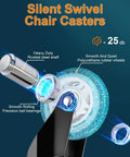 Universal 3-Inch Heavy-Duty Chair Casters With Precision Ball Bearings For All Floor Surfaces, shown with steel shaft and polyurethane wheels