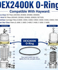 Tank O Ring Replacement For Pool Filters That Fits DEX2400K Micro Clear DE Pro Grid DE And Swim Clear Filters 1 Pack Durable Seal For DE Filter Housings, black O-ring