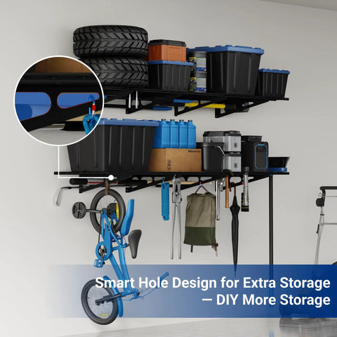 Heavy Duty 2X4 Floating Wall Shelves Pack Solid Black Garage Storage Rack Locks Down 600 Pounds Of Power Tools Workshop Gear And Bulky Gear Stress Free