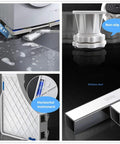 Mobile Base Stand With Four Strong Feet For Fridge And Washer Adjustable Refrigerator Stand With drainage, non-slip mat, and stainless steel features.