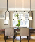 Two Pack Modern Globe Pendant Lights Matte Black Mid Century Chandelier With White Glass Globe Lampshades 1 Light Each Ceiling Hanging Fixture For Kitchen Island Dining Room Bedroom