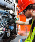 Worker wearing PUG17 Lightweight Polyurethane Dipped Work Gloves Anti Static Puncture Resistant Secure Grip handling machinery