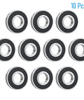 R10-2RS Deep Groove Ball Bearing Set 10 Pieces Bore Five Eighths Inch Outer Diameter One And Three Eighths Inch Width Eleven Thirty-Seconds Inch