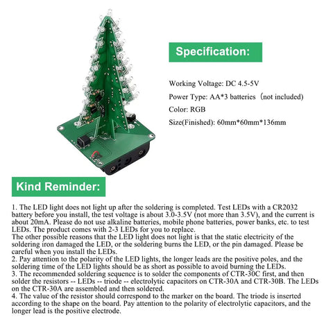 Christmas Tree Soldering Kit For Beginners Ready To Go Hands On With Easy Instructions All In One Do It Yourself Electronics Practice Project to build a festive glowing tree and master soldering skills.