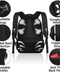 Back view of Insulated Lunch Backpack With Leakproof Cooler Compartment For Office Travel And College, showing straps and pockets.