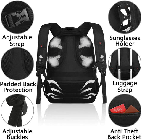 Back view of Insulated Lunch Backpack With Leakproof Cooler Compartment For Office Travel And College, showing straps and pockets.