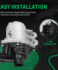 Heavy Duty Electric Engine Water Pump For BMW N54 N55 Cooling Systems X1 X3 X4 X5 X6 Z4 135i 335i 535i 640i 740i showing 4-pin connector for easy installation.