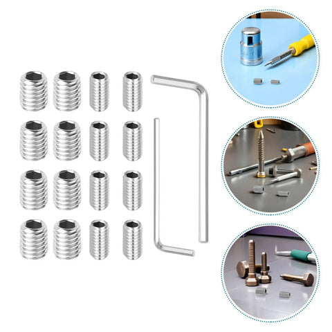 18 Piece Refrigerator Handle Screws Set With Installation Tool Premium Stainless Steel Rust Resistant Hardware For Fridge Door Handles Replacement Kit, assorted screws and hex key
