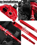 Granite And Senton 1/10 3S 4x4 RC Upgrade Parts Kit in red, featuring aluminum driveshafts and components for easy installation.