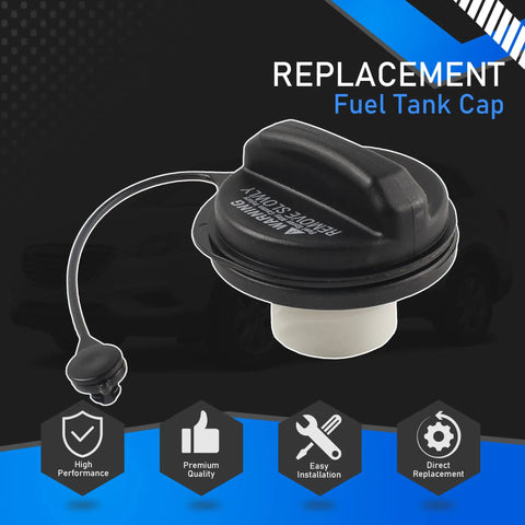 Fuel Tank Cap Replacement For 2009 2015 Mazda 3 CX7 CX9 Black Filler Cover Lid with tether shown in close-up