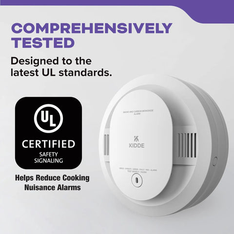 2 In 1 Smoke And Carbon Monoxide Detector AA Battery Powered With LED Status Lights 85 dB Alarm Compact 5 Inch Unit Model 30CUDR