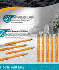 Front view: Carbide drill bits set, 6 mm, 10 pieces, orange handles for ceramic tile, porcelain, marble, and masonry.