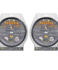 Image of two packs of PLI-STIX 60 Ft Asphalt And Concrete Crack Filler for driveways, showing packaging and product details.