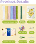 Pipe Cleaner Flower Kit with Video Tutorial 500 Pcs Craft Set showing contents including stems, wires, beads, and pom-poms.