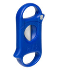 Deep V Cut Cigar Cutter For Ring Cigars With Stainless Steel Blades, Cuts Up To 64 Ring Gauge, Contoured Body, Blue Finish