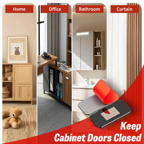 No Drill Adhesive Magnetic Cabinet Catch 4 Pack Stainless Steel Door Latch For Kitchen Bathroom RV