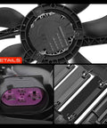 Heavy Duty Genuine Engine Radiator Cooling Fan Assembly With Slick Brushless Motor Plug In Ready Swap For Audi A3 S3 And Volkswagen Golf E Golf 2015 To 2020 close-up view of fan motor and connector details