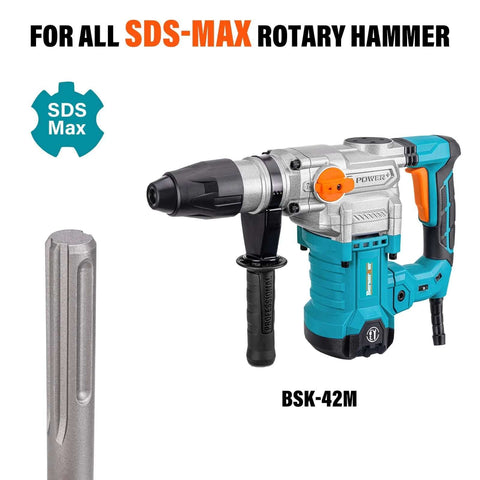 Berserker SDS-Max rotary hammer drill core bit, 2 in x 9 in, for concrete; front view with teal drill