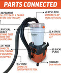 Dustopper Turbo Bagger Upgrade Kit For Fein Turbo I And II Dust Collection System with attached separator and hoses