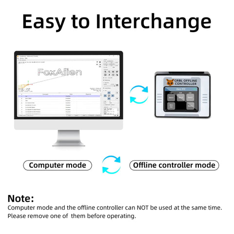 Image showing computer mode and Offline CNC Controller With Touchscreen LCD For Masuter Pro And Masuter 3 GRBL Control Module.