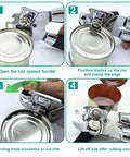 Multifunctional Stainless Steel Can Opener And Bottle Opener With Easy Turn Knob Heavy Duty Handheld Kitchen Tool For Seniors