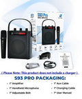 Beast 30W Portable Voice Amplifier With Wireless Mic And Bluetooth PA System, packaging includes mic and cables