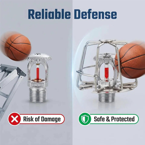 Straight Up Protection For Your 3/4 Fire Sprinkler Head This Bully Proof Cage Guard with basketball impact prevention.