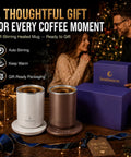 Kick The Spoon Habit With This Slick Set Of Two 10oz Self Heating Coffee Mugs Featuring Magnetized Vortex Stirring And Smart Temperature Control For Flawless Matcha Mixes And All Day Sipper Vibes.