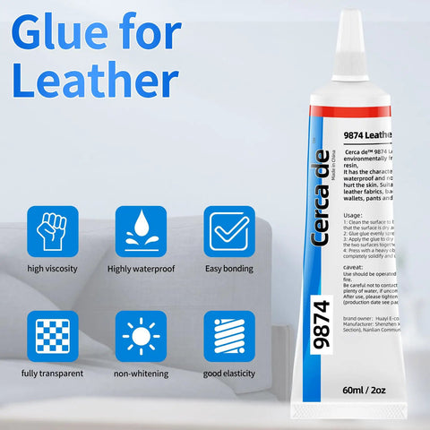 Heavy Duty Leather Glue For Permanent Clear Bonding Of Leather Goods Like Sofas Car Seats Purses Boots And More Waterproof Adhesive Tube