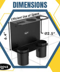 Diagram of Grease Gun Holder For Shop And Garage Wall Mount With Removable Drip Cup And Spare Cartridge Holder, showing dimensions 6.4" x Ø2.5".