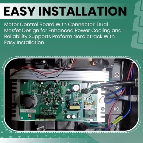 Lower Motor Control Board Controller MC1618DLS 398056 Replacement For Treadmill Drive System with connectors and wires.