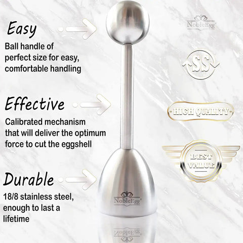 Egg Topper Opener Tool With Vibration Cut For Soft Boiled Eggs, durable stainless steel, easy ball handle, kitchen gadget