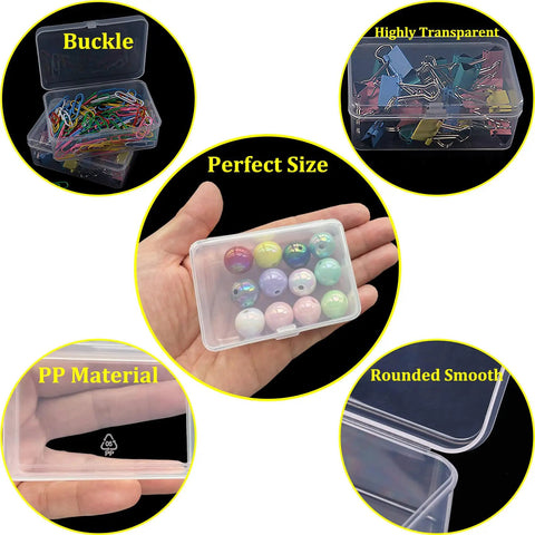 15 Piece Clear Bead Organizer Kit With Labeled Compartments Large Craft Case For Beads Jewelry Making Diamonds Bracelets Screws Sewing Mini Tools And Small Parts Storage For DIY Enthusiasts, PP plastic, hinged lid