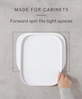 Hand touching Rectangle Lazy Susan Turntable for Cabinets and Pantries, 360 Degree Spin Kitchen Organizer, Non Slip, BPA Free