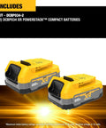 20V Max PowerStack Lithium Ion Battery Pack Set Of 2 Beefed Up Power With 50 Percent More Punch Longer Lifespan Compact Design
