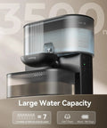 Wireless Cat Water Fountain With No Filters And Wastewater Separation, 3.5L Stainless Steel Bowl, Self Cleaning, Black