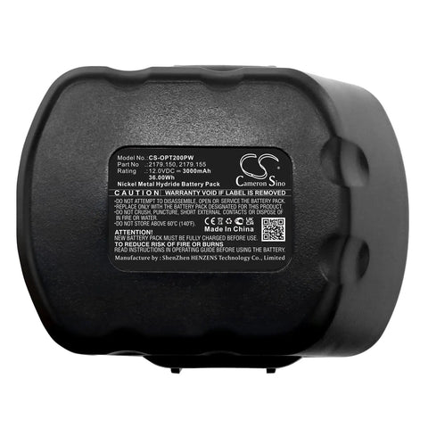 3000mAh Ni-MH Battery Replacement For ORGAPACK OR-T300 OR-T100 OR-T200, Model 2179.150/2179.155, 12V 36Wh, 780g, Fits 107 X 86 X 11.5mm, Easy Install, Beefed-Up Power. Black Ni-MH battery pack label, 12V 3000mAh