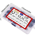 462 Piece Black Alloy Steel E Clip External Retaining Rings Kit With 14 Sizes From 1.2mm To 12mm Snap Circlip Set in case